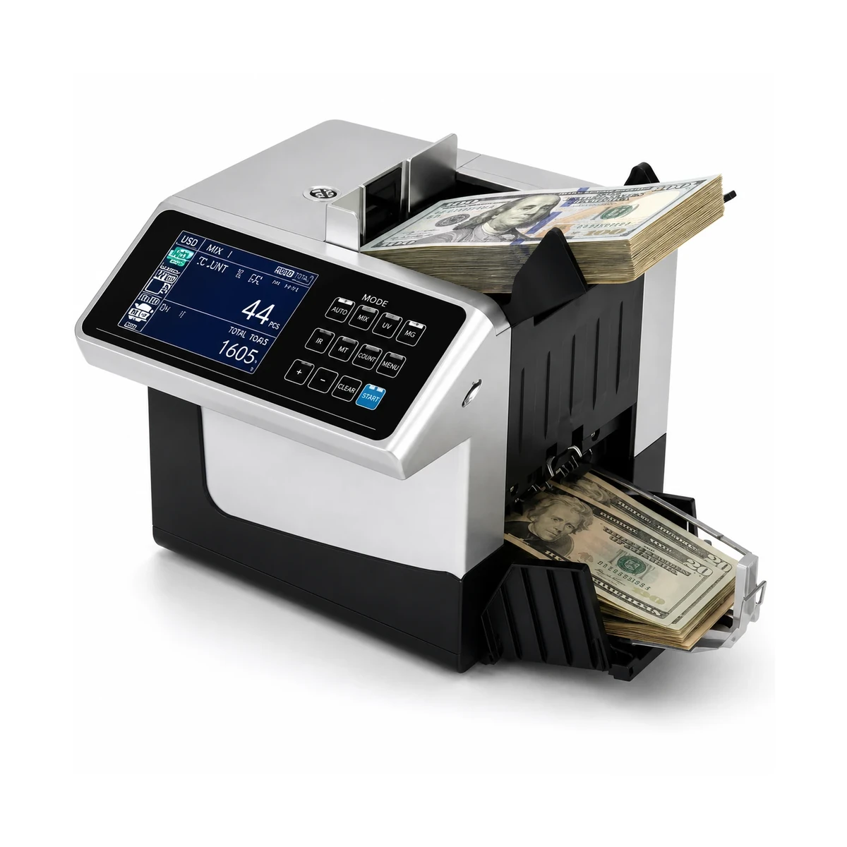 دستگاه ارزشمار D.TECH 308-PLUS با نمایشگر روشن در حالت شمارش